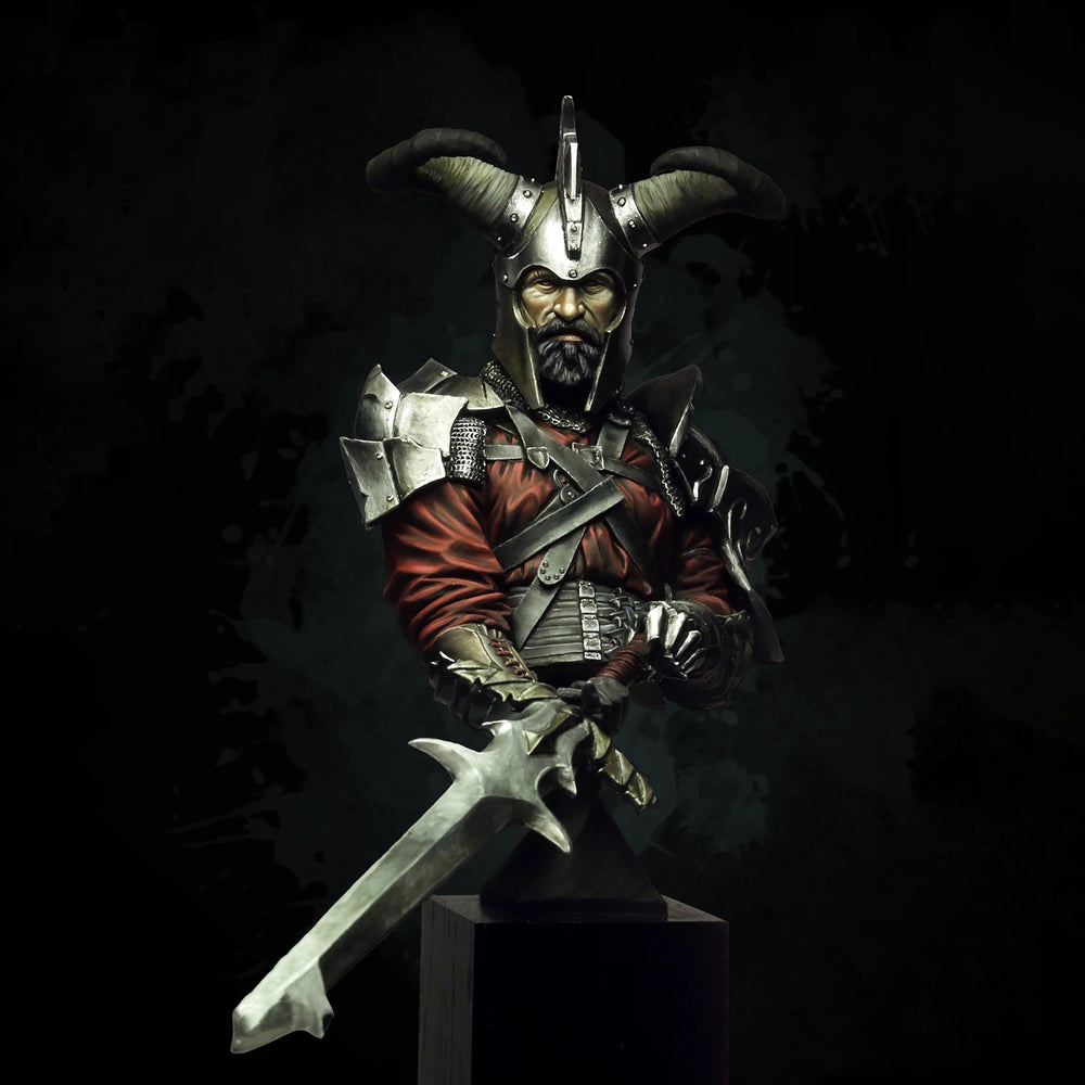 1/9 Horned Demon Warrior, Resin Model Figure Kit, Fantasy Theme, Unassembled and Unpainted