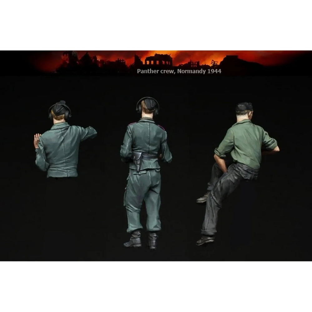 1/35 WWII German Panther Commander Crew Normandy 1944, 3 Figures, Resin Model Figure Kit, Unassembled and Unpainted
