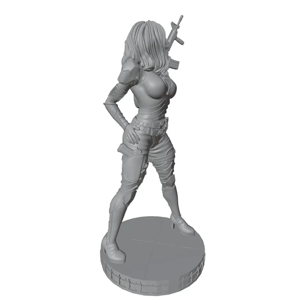 75mm Tactical Female Soldier, Resin Model Figure Kit, Unassembled and Unpainted