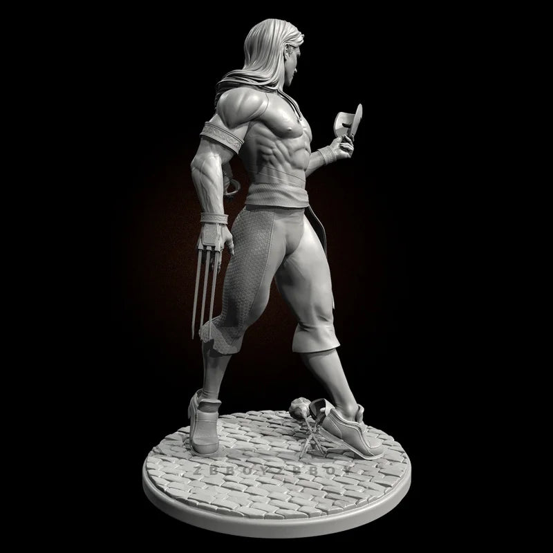 75mm Female Barbarian with Hatchet and Shield, Resin Model Figure Kit, Fantasy Theme, Unassembled and Unpainted