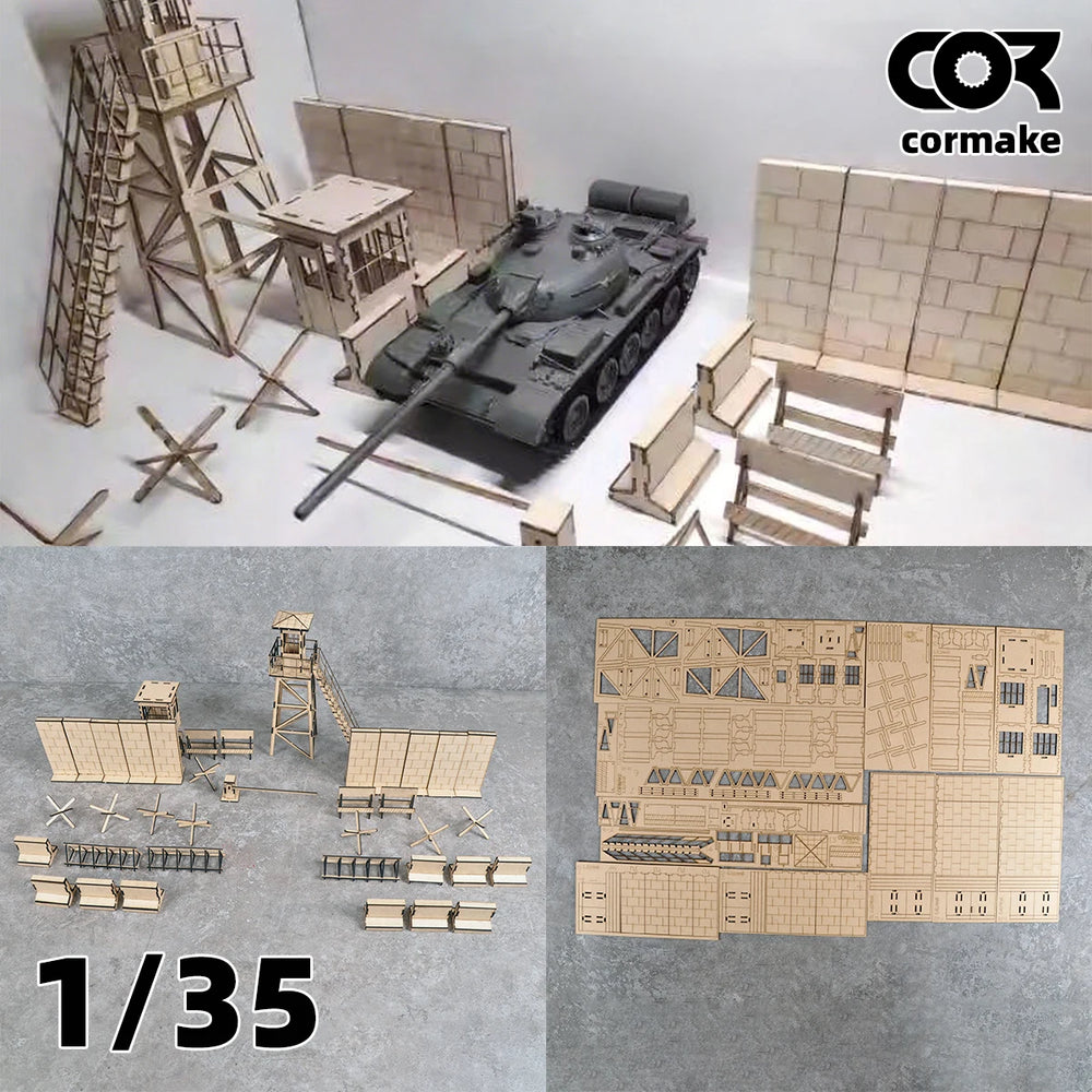1/35 Modern Military Checkpoint Barrier, 4 Figures, Resin Model Diorama Kit, Unassembled and Unpainted