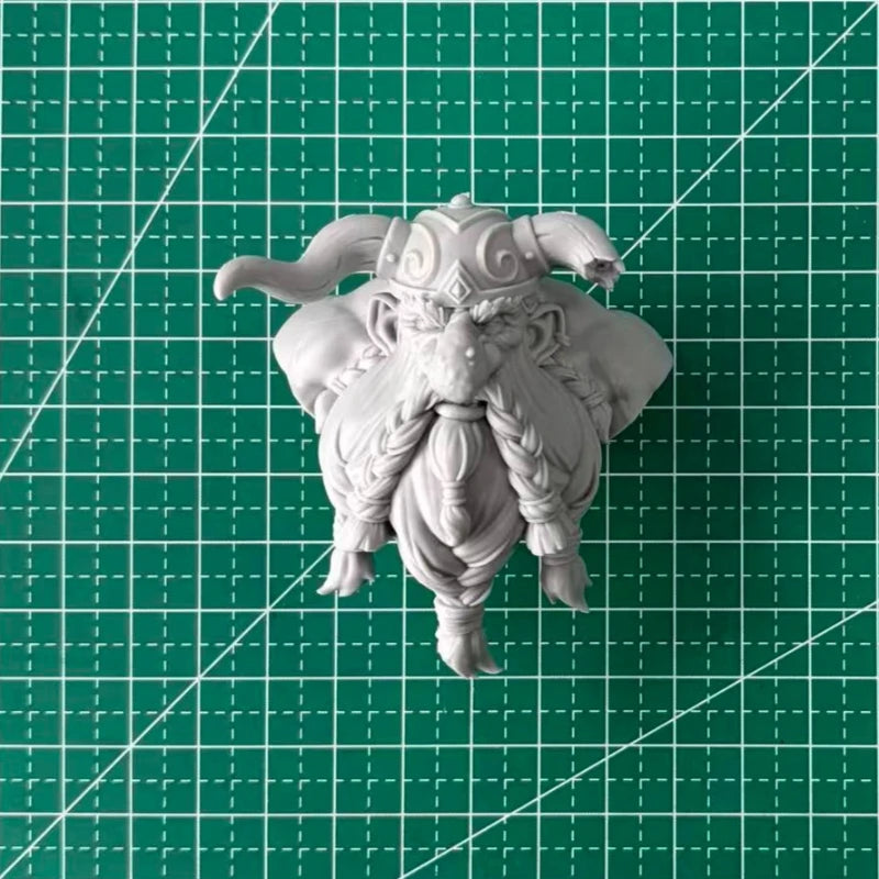 60mm Horned Dwarf Warrior, Resin Model Bust Kit, Fantasy Theme, Unassembled and Unpainted