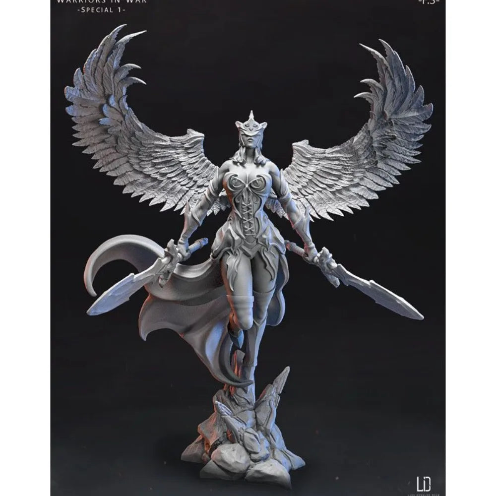 100mm Winged Valkyrie Goddess, Resin Model Figure Kit, Fantasy Theme, Unassembled and Unpainted