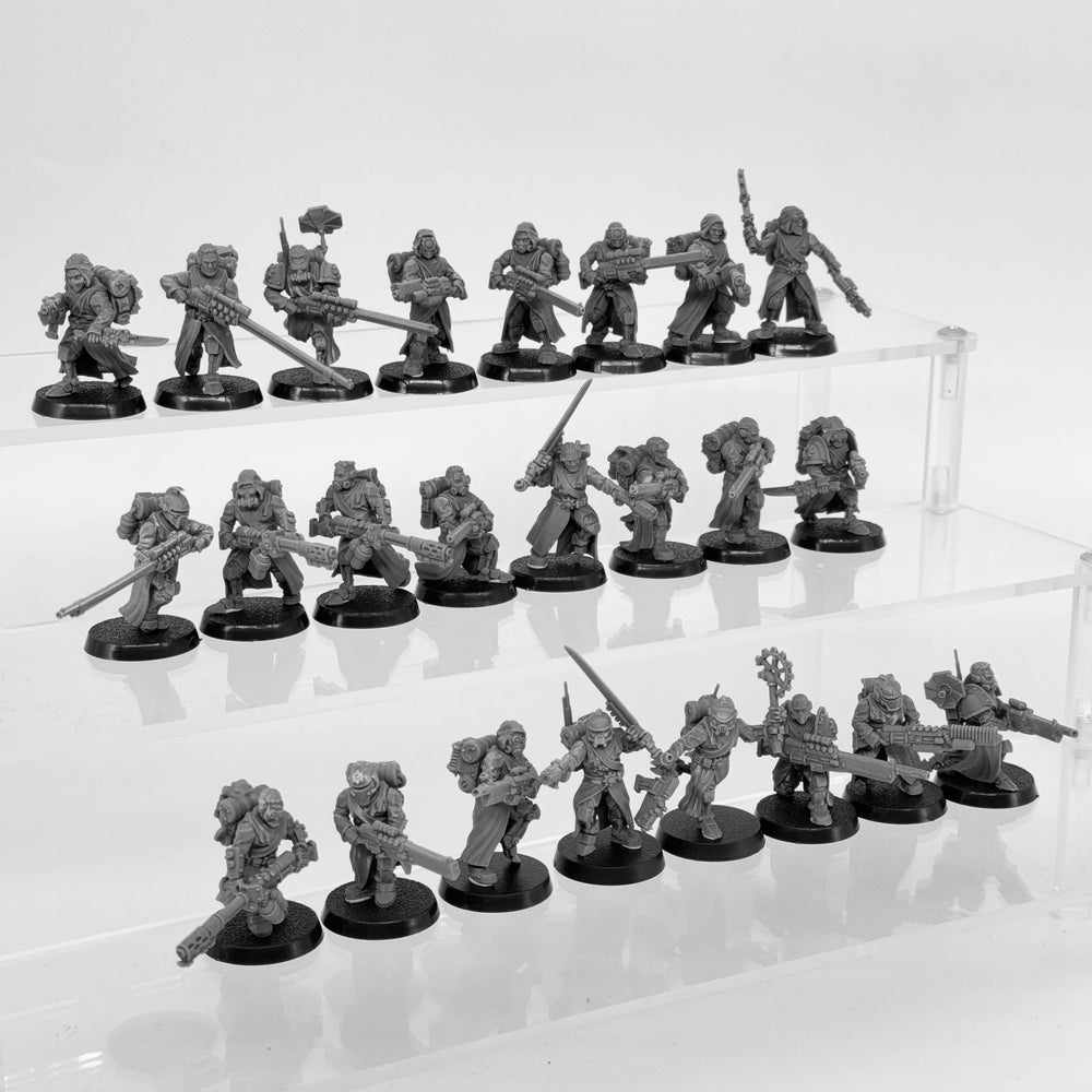 32mm Scavenger Infantry, 24 Figures, Resin Model Figure Kit, Sci-Fi Theme, Unassembled and Unpainted