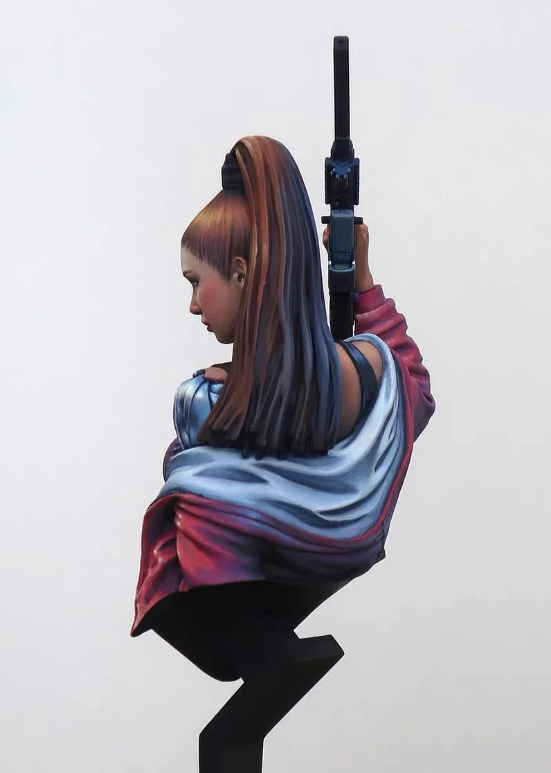 1/12 Modern Sci-Fi Female Commando, Resin Model Bust Kit, Unassembled and Unpainted
