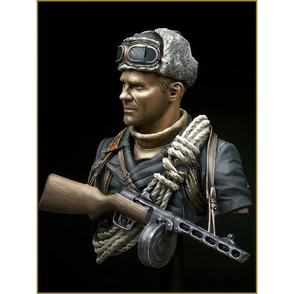1/10 WWII Soviet Mountain Officer, Resin Model Bust Kit, Unassembled and Unpainted