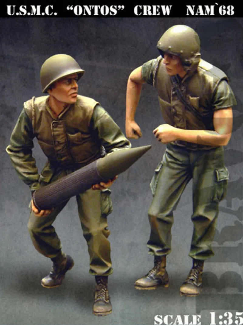 1/35 Vietnam War USMC ONTOS Crew, 2 Figures, Resin Model Figure Kit, Unassembled and Unpainted