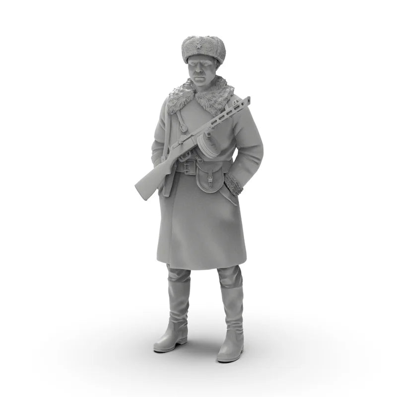 1/35 WWI Russian Officer with Infantry Squad, 7 Figures, Resin Model Figure Kit, Unassembled and Unpainted