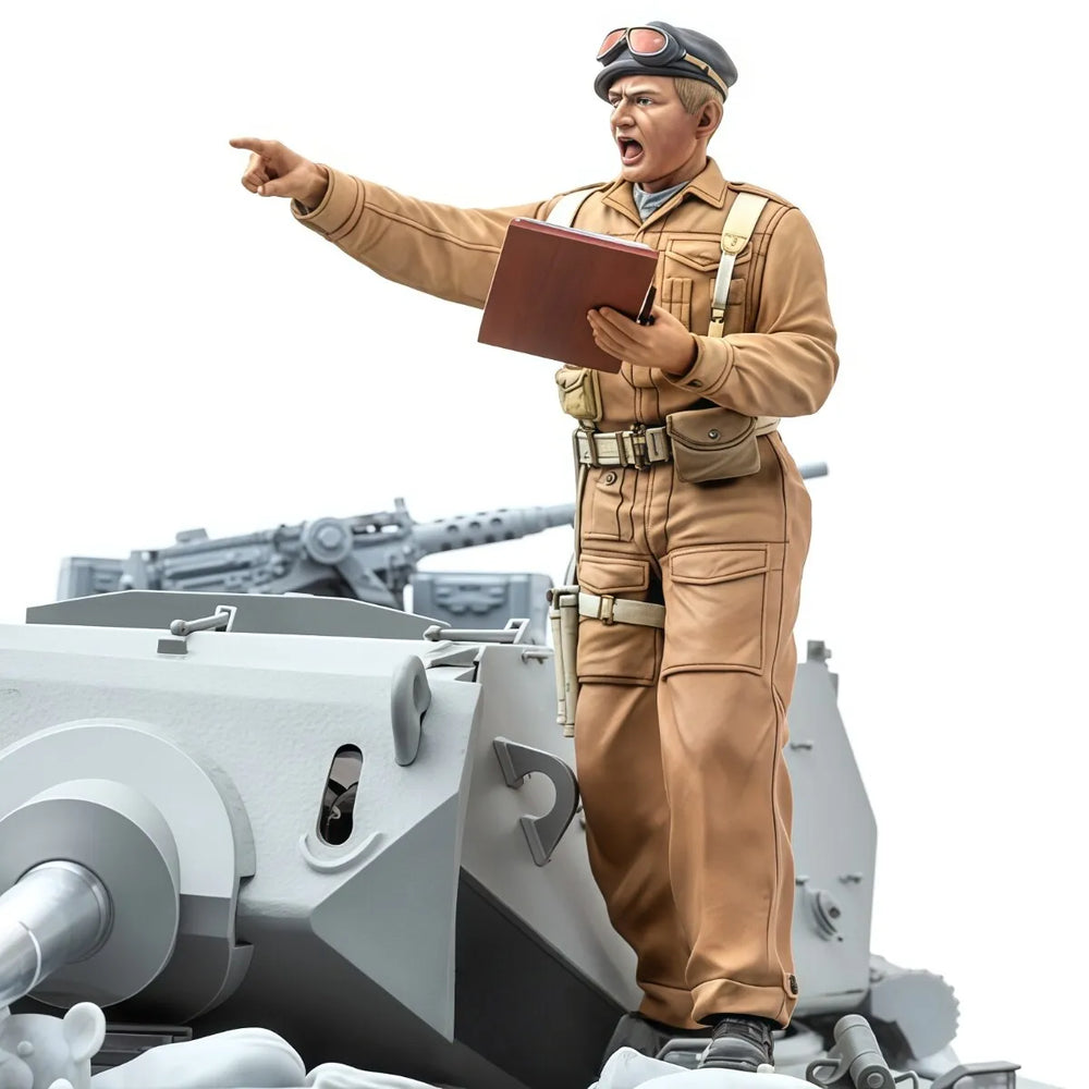 1/16 WWII US Tank Crew Operating Turret Gun, 3 Figures, Resin Model Figure Kit, Unassembled and Unpainted