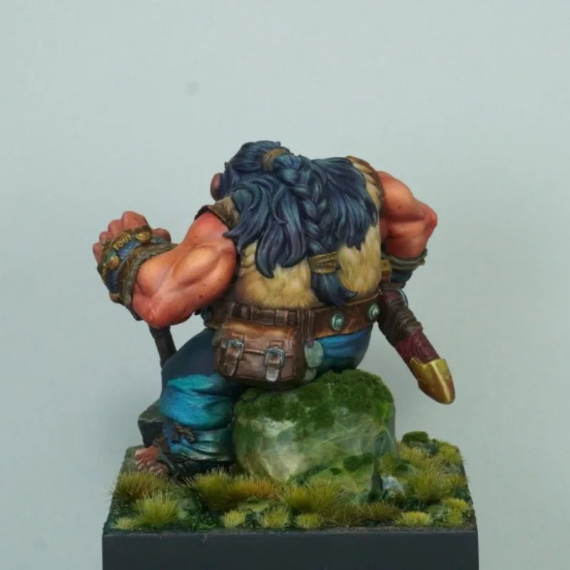 60mm Medieval Dwarf Champion with Two-Handed Maul, Resin Model Figure Kit, Unassembled and Unpainted