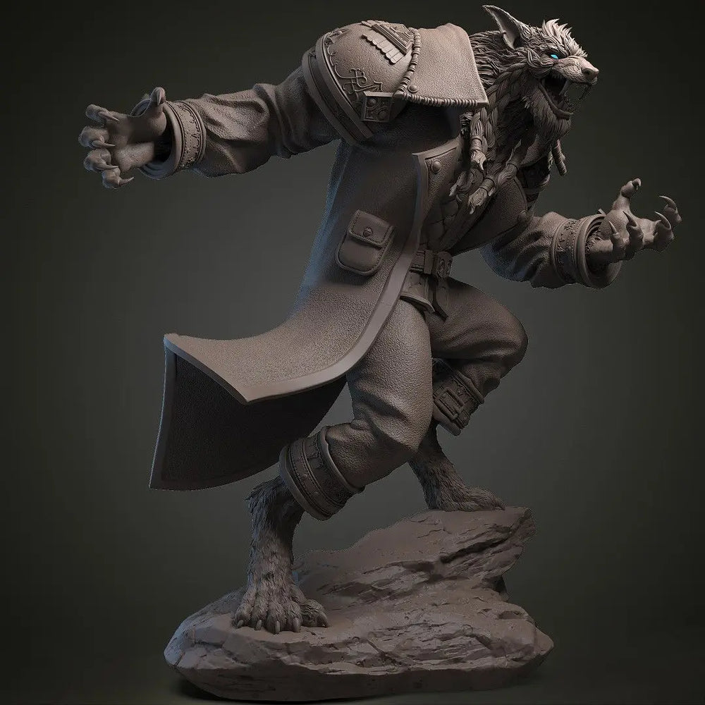 240mm Werewolf Leader, Resin Model Creature Kit, Fantasy Theme, Unassembled and Unpainted