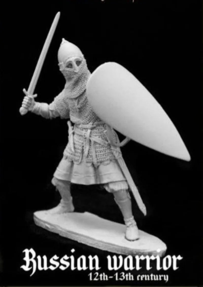 1/24 Medieval Russian Warrior, Resin Model Figure Kit, Unassembled and Unpainted