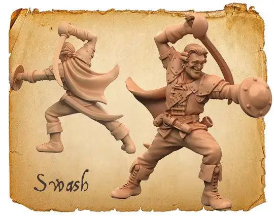 Warriors & Mages, 2 Figures, Resin Model Figure Kit, Fantasy Theme, Unassembled and Unpainted