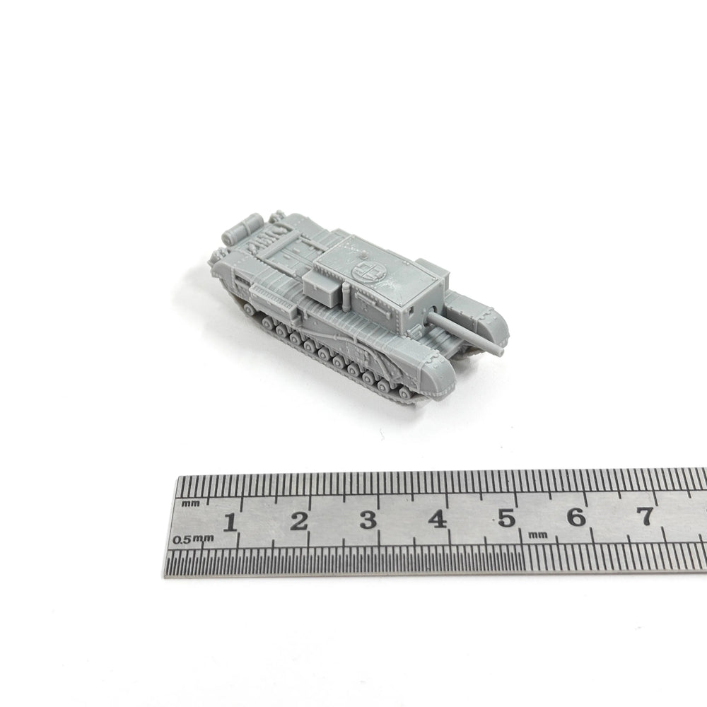1/144 WWII British Churchill Gun Carrier, Resin Model Vehicle Kit, Unassembled and Unpainted