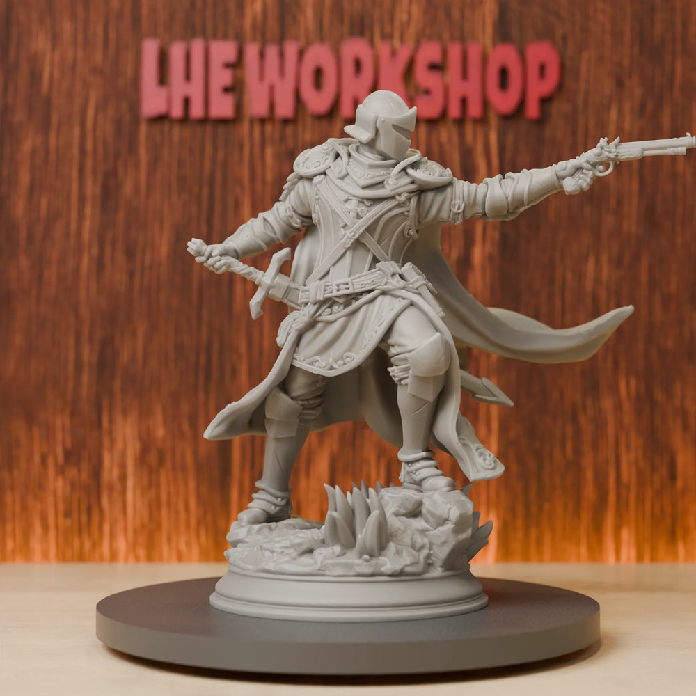 75mm Medieval Inquisitor Knight, Resin Model Figure Kit, Unassembled and Unpainted