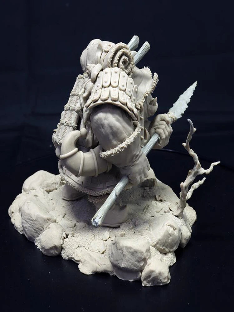 1/24 Medieval Orc Warrior in Ornate Scaled Armor, Resin Model Figure Kit, Unassembled and Unpainted