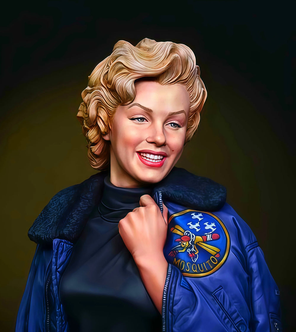 1/10 Modern Marilyn Monroe with Military Jacket, Resin Model Bust Kit, Unassembled and Unpainted