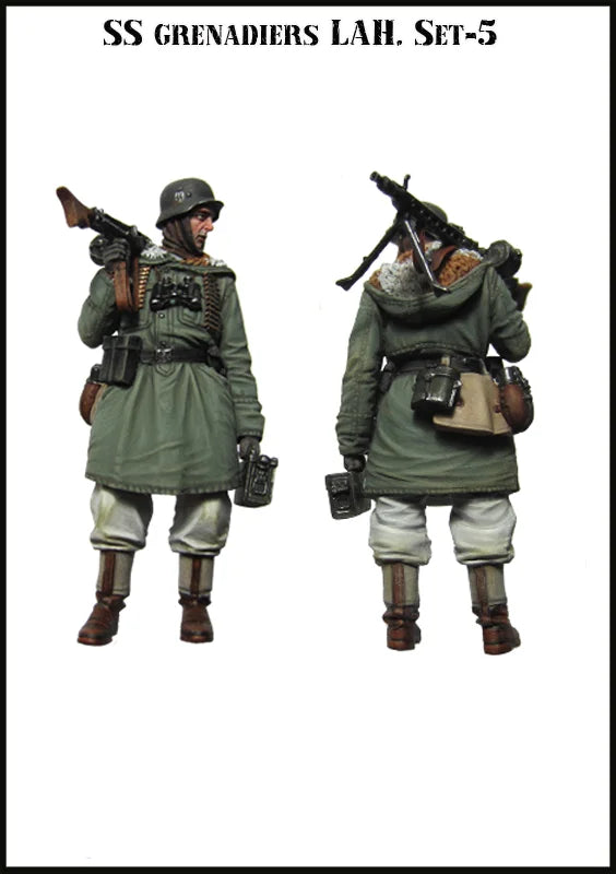 1/35 WWII German Leibstandarte Grenadiers Firing, 2 Figures, Resin Model Figure Kit, Unassembled and Unpainted