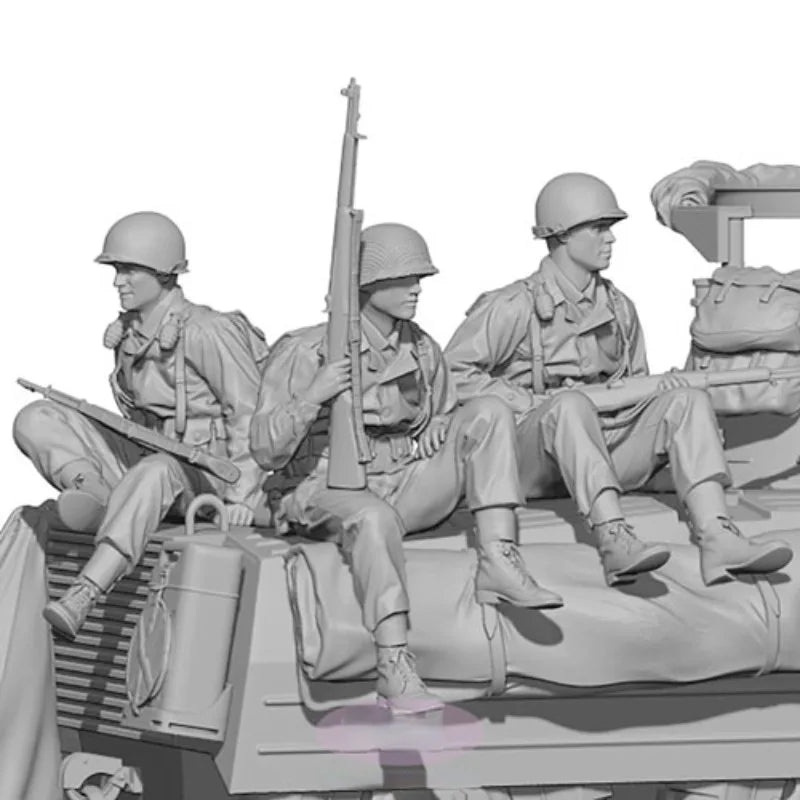 1/35 WWII U.S. Army Riflemen, 8 Figures, Resin Model Figure Kit, Unassembled and Unpainted