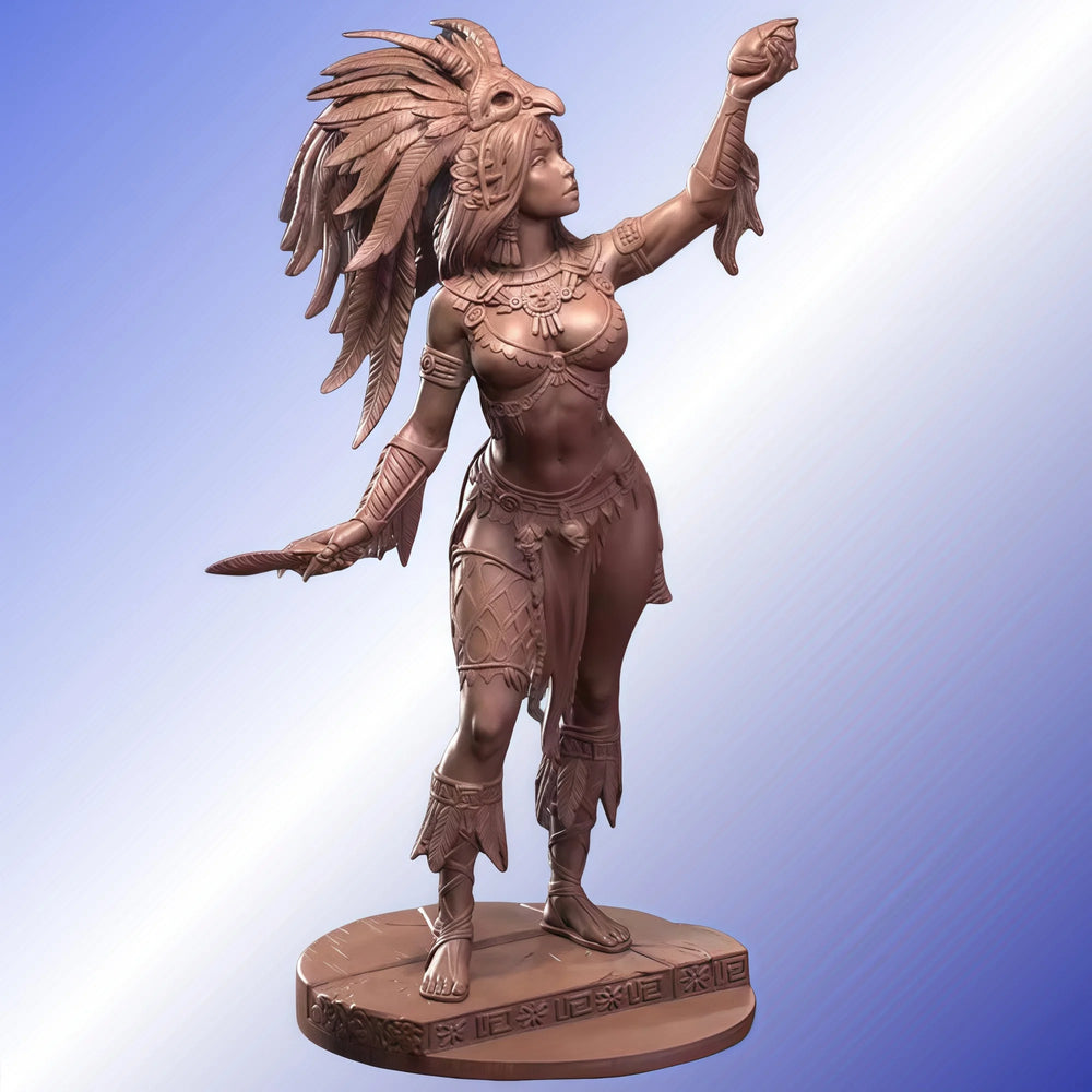 1/24 Female Warrior Raising Weapon in Triumph, Resin Model Figure Kit, Fantasy Theme, Unassembled and Unpainted
