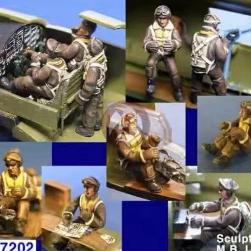 1/72 WWII Bomber Crew, 10 Figures, Resin Model Figure Kit, Unassembled and Unpainted