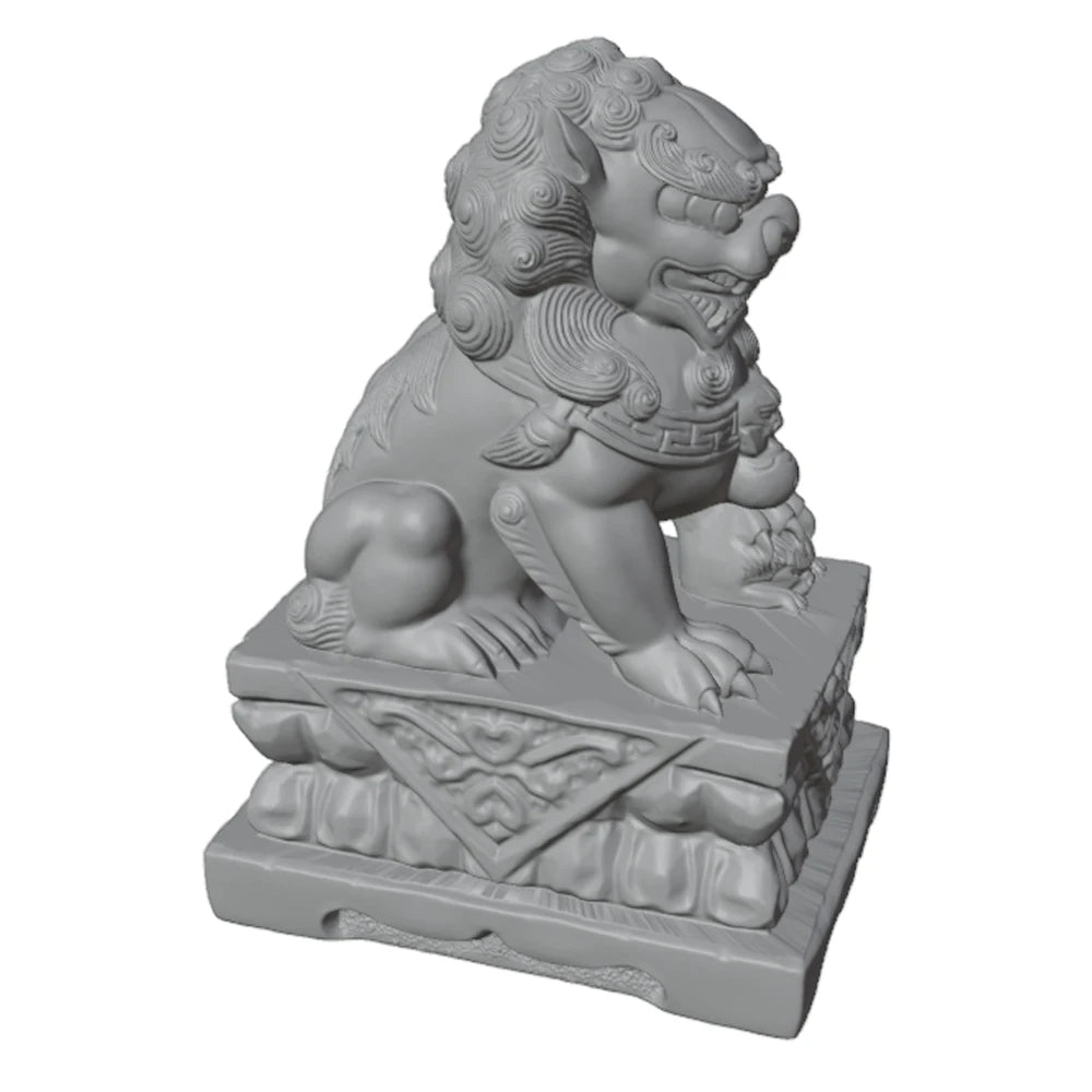 45mm Asian Guardian Lions (Foo Dogs), 5 Figures, Resin Model Figure Kit, Wildlife Theme, Unassembled and Unpainted