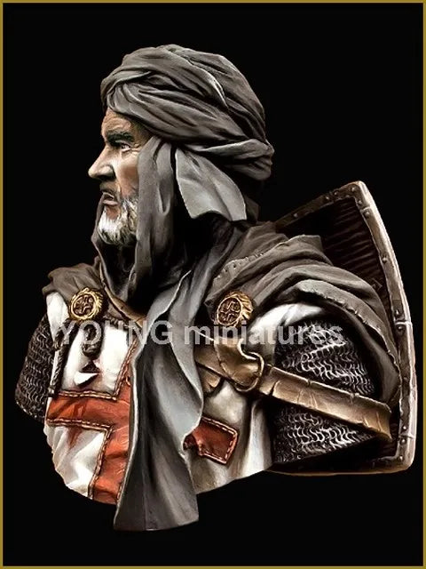 1/10 Medieval Crusader Paladin, Resin Model Bust Kit, Unassembled and Unpainted