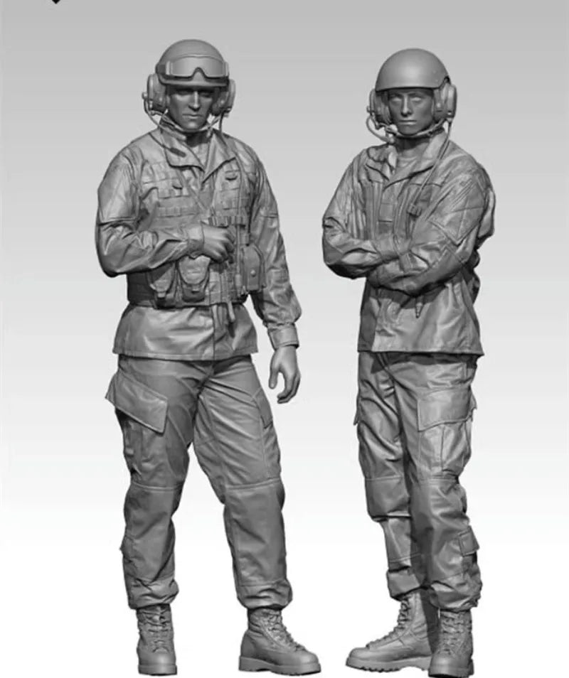 1/35 Modern Russian Armored Infantry, 2 Figures, Resin Model Figure Kit, Unassembled and Unpainted