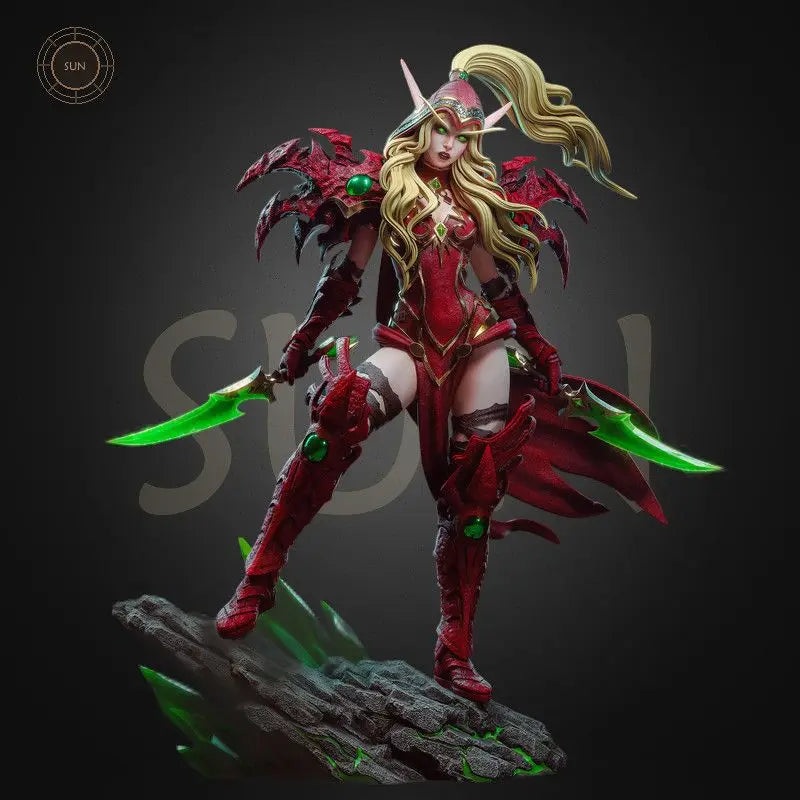 230mm Valeera Blood Elf, Resin Model Figure Kit, Fantasy Theme, Unassembled and Unpainted