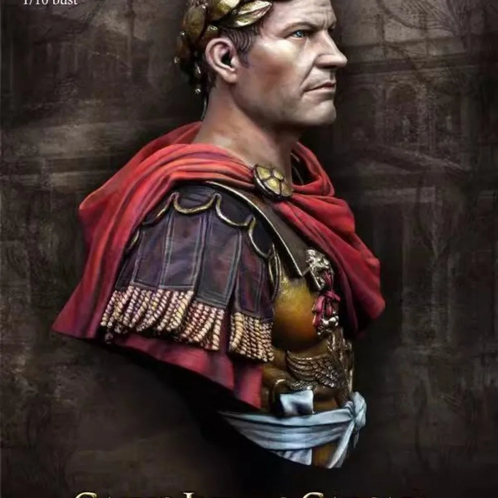 1/10 Ancient Roman General in Red Cloak with Laurel Crown, Resin Model Bust Kit, Unassembled and Unpainted