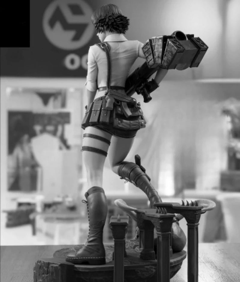 75mm Modern Anime Female Gunner in Tactical Armor, Resin Model Figure Kit, Unassembled and Unpainted