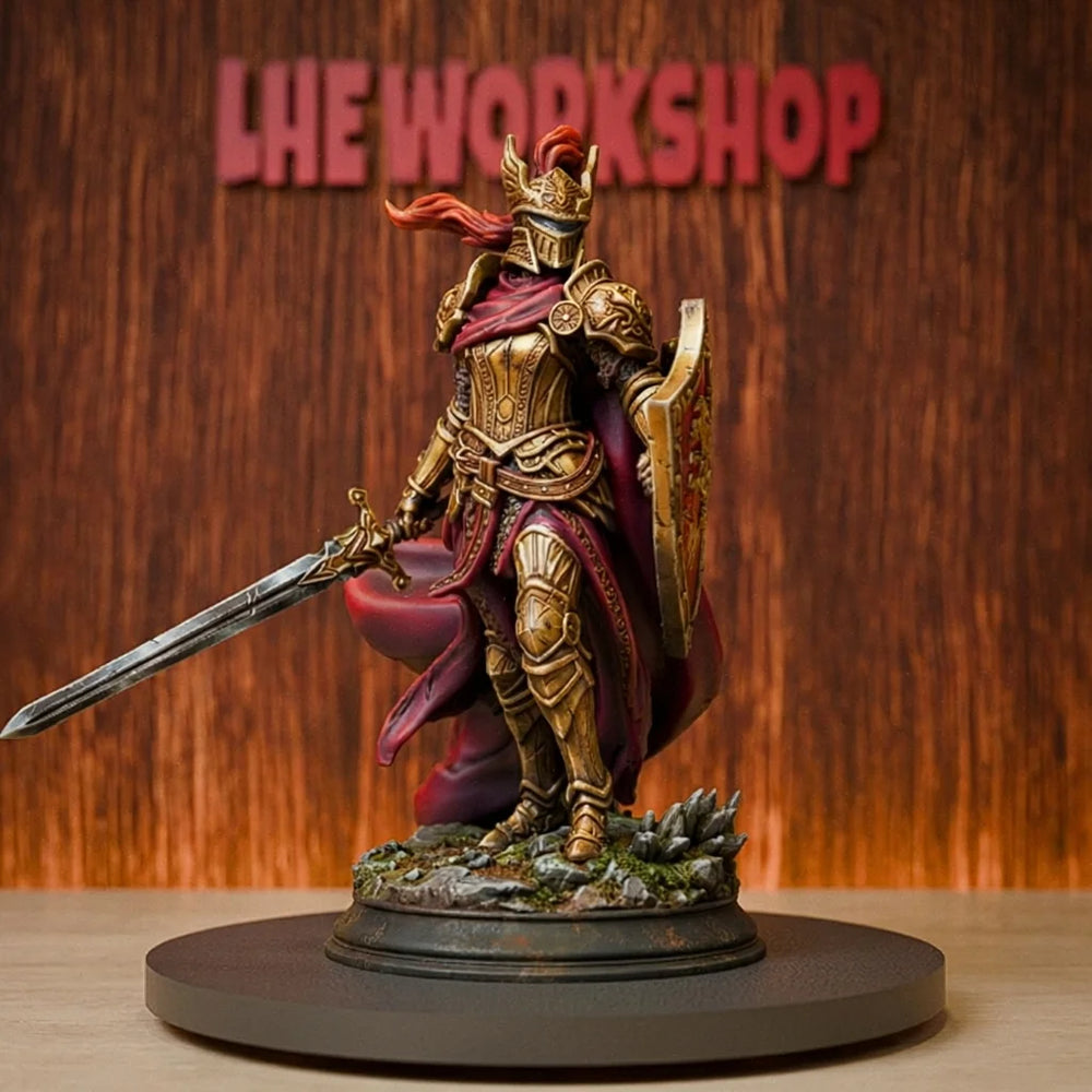 75mm Medieval Female Paladin, Resin Model Figure Kit, Unassembled and Unpainted