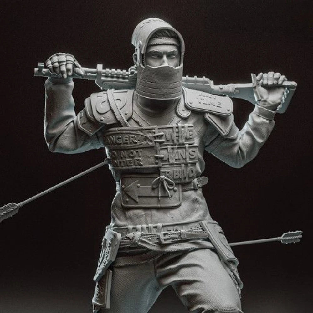 Post-Apocalyptic Survivors, 4 Figures, Resin Model Figure Kit, Sci-Fi Theme, Unassembled and Unpainted