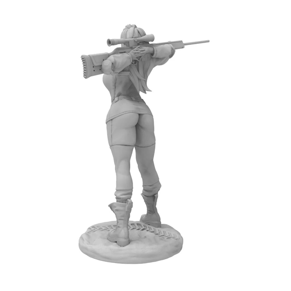 1/24 Modern Female Tactical Sniper Operator, Resin Model Figure Kit, Unassembled and Unpainted