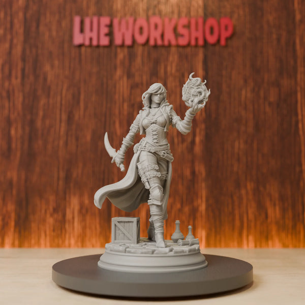 Female Arcane Trickster Rogue, Resin Model Figure Kit, Fantasy Theme, Unassembled and Unpainted