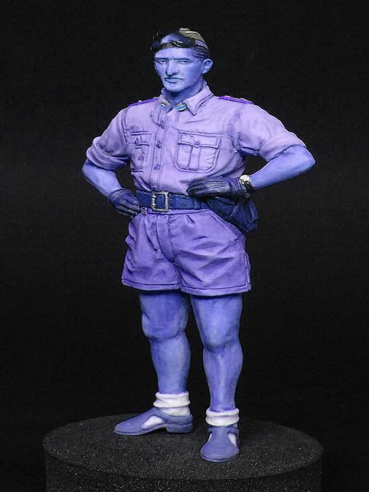 54mm WWI British Officer Hands on Hips, Resin Model Figure Kit, Unassembled and Unpainted