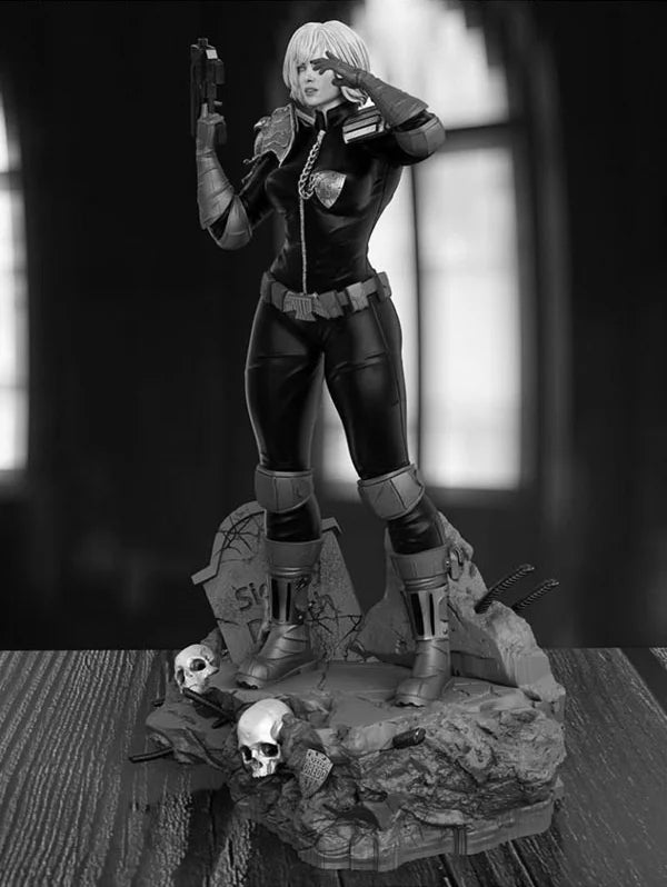 1/24 Judge Dredd Tactical Officer, Resin Model Figure Kit, Sci-Fi Theme, Unassembled and Unpainted