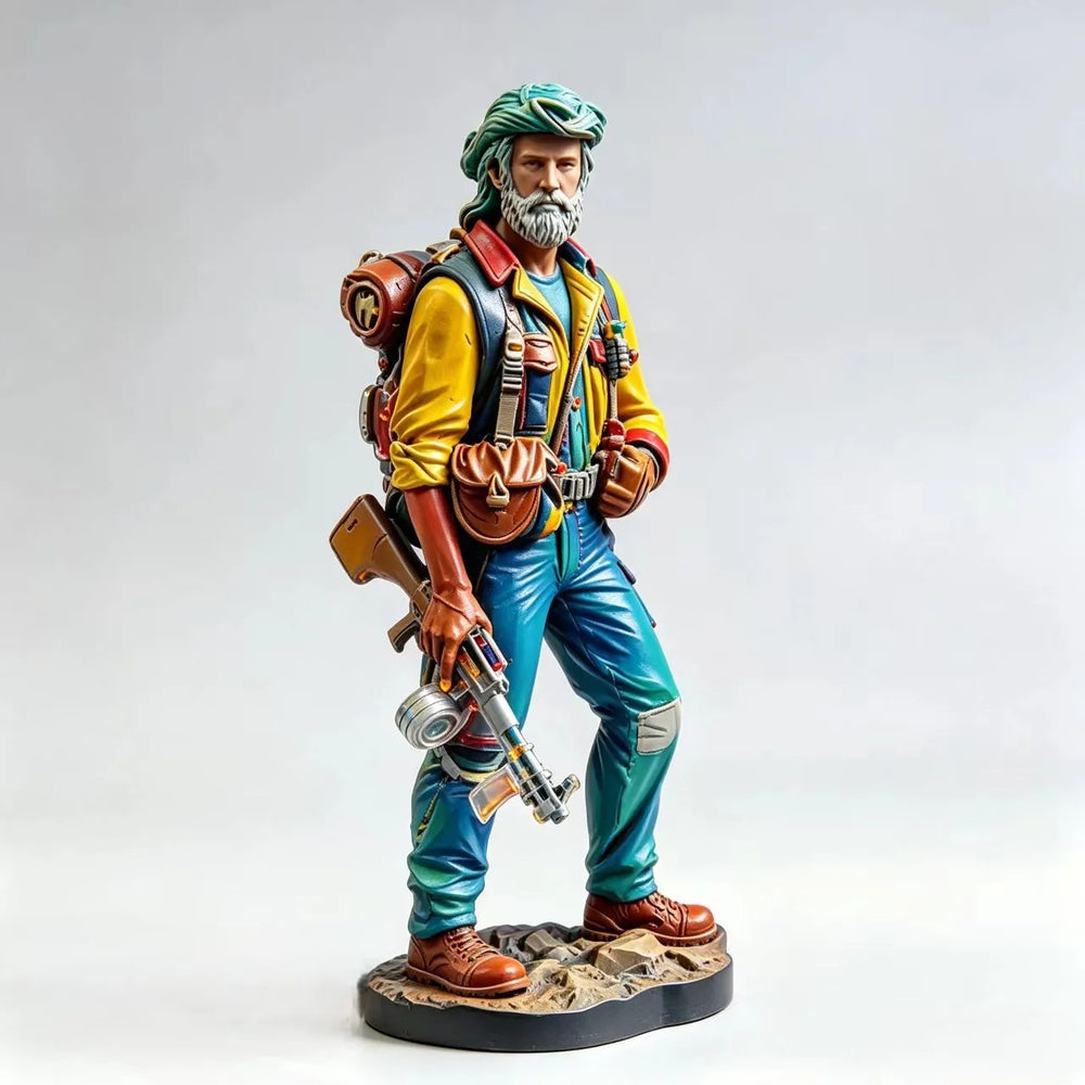 1/16 Modern Bearded Prospector in Yellow Jacket, Resin Model Figure Kit, Unassembled and Unpainted