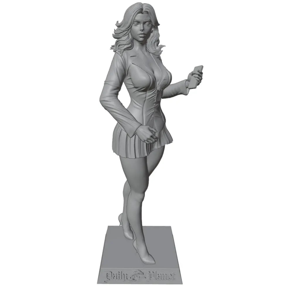 Business Woman with Microphone, Resin Model Figure Kit, Unassembled and Unpainted