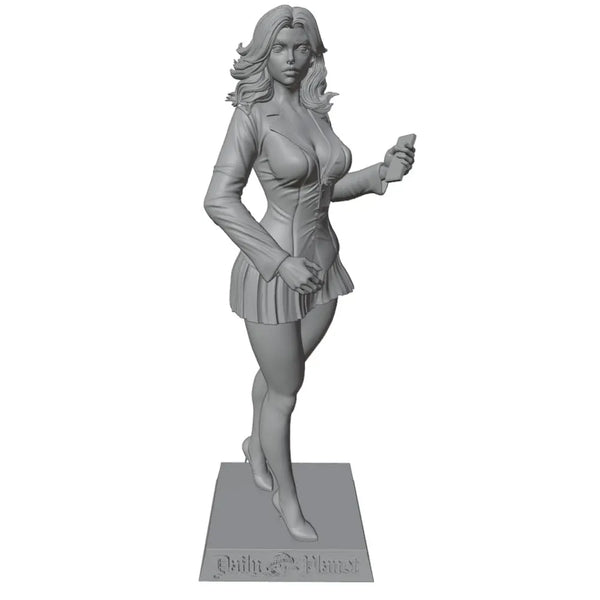 Business Woman with Microphone, Resin Model Figure Kit, Unassembled and Unpainted