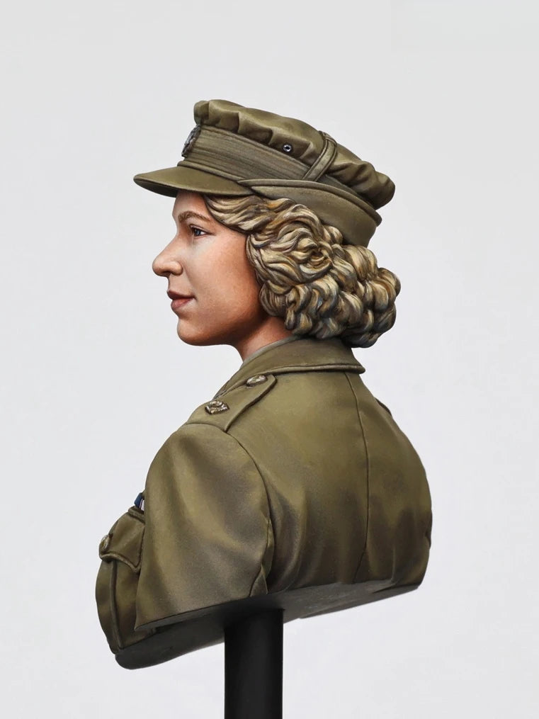 1/10 WWII British Female Officer, Resin Model Bust Kit, Unassembled and Unpainted