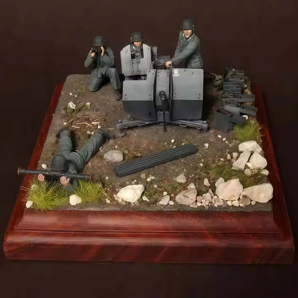 1/35 WWII German MG42 Infantry, 4 Figures, Resin Model Diorama Kit, Unassembled and Unpainted