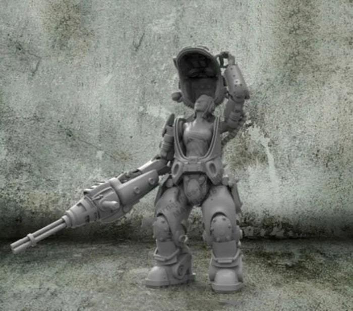 1/35 Female Soldier, Resin Model Figure Kit, Sci-Fi Theme, Unassembled and Unpainted