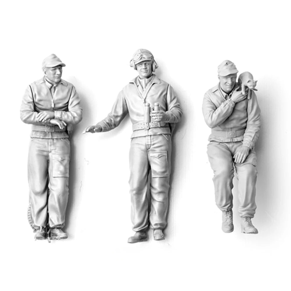 1/35 WWII German Crew Set, 6 Figures, Resin Model Figure Kit, Unassembled and Unpainted