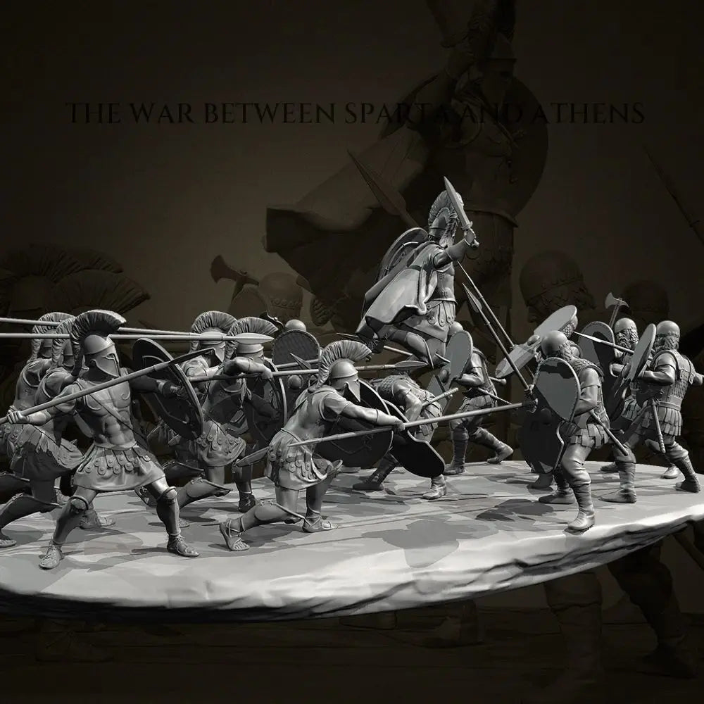 35mm Medieval Fantasy Warriors Battle, 30 Figures, Resin Model Diorama Kit, Unassembled and Unpainted