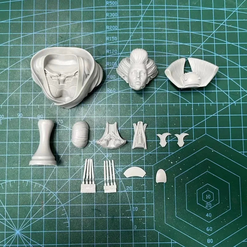 1/10 Female Geisha Robot Queen, Resin Model Bust Kit, Fantasy Theme, Unassembled and Unpainted