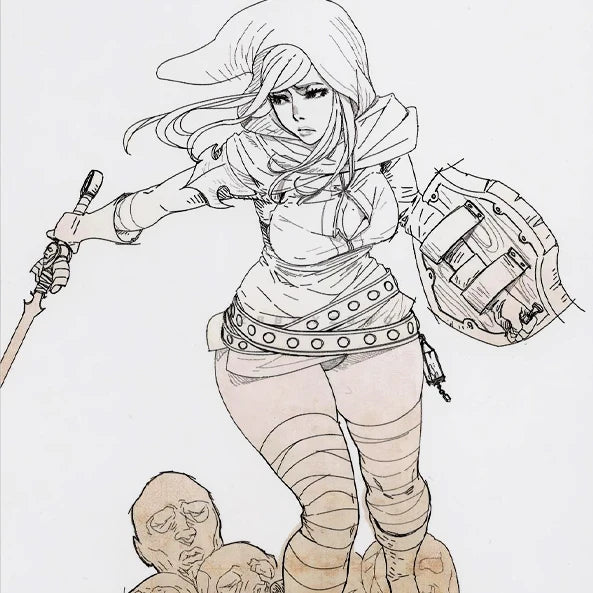 38mm Desert Warrior, Resin Model Figure Kit, Fantasy Theme, Unassembled and Unpainted