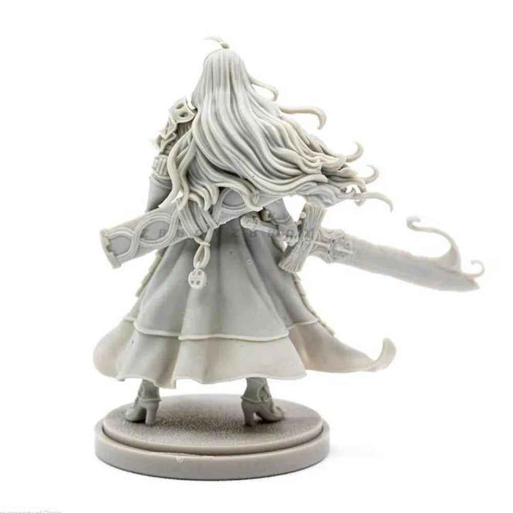 38mm Warrior with Dual Curved Swords in Ornate Robes, Resin Model Figure Kit, Fantasy Theme, Unassembled and Unpainted