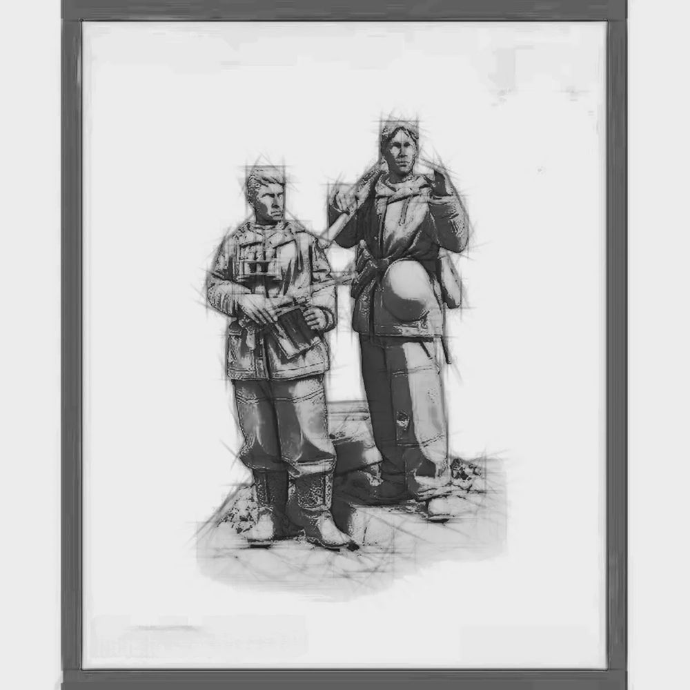 1/35 WWII German Officer and Rifleman, 2 Figures, Resin Model Figure Kit, Unassembled and Unpainted