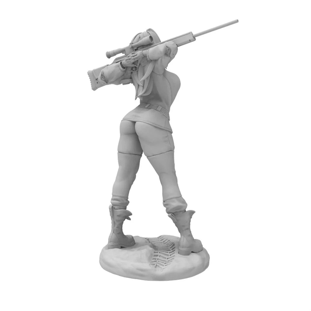 1/24 Modern Female Tactical Sniper Operator, Resin Model Figure Kit, Unassembled and Unpainted